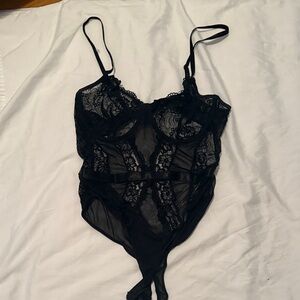 Elegant Black Lace Bodysuit